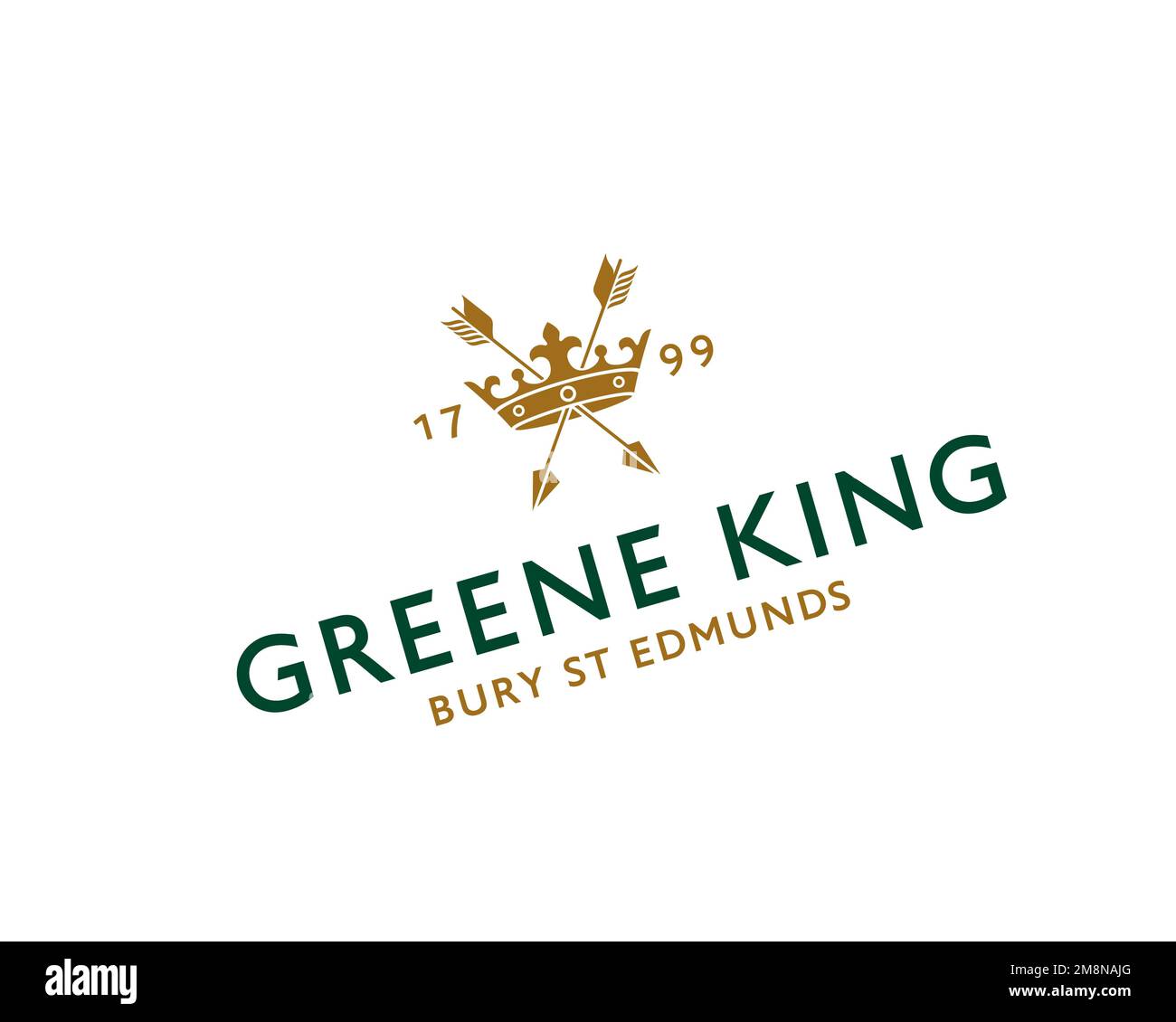 Greene King, Rotated Logo, White Background Stock Photo Alamy