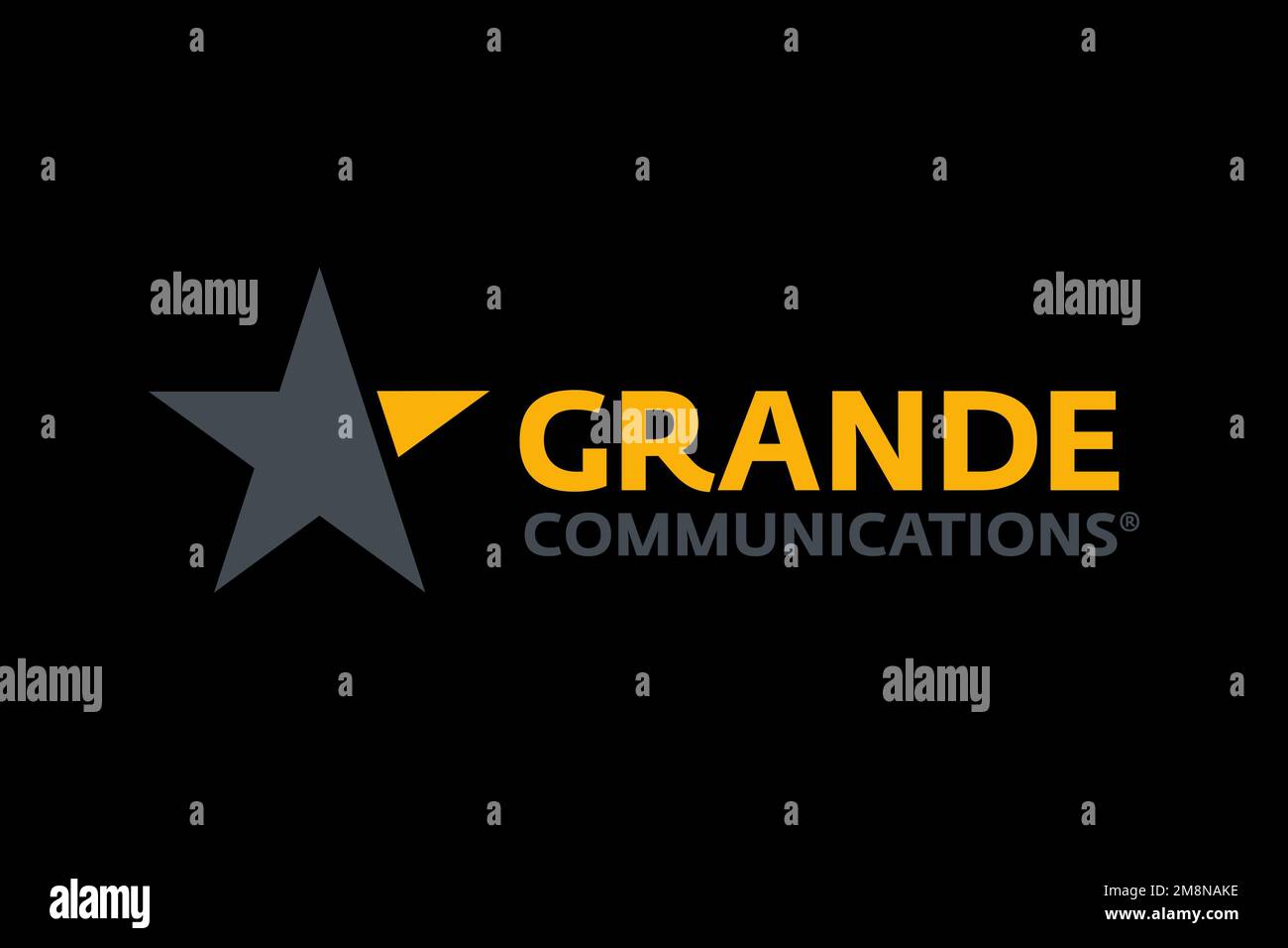 Grande Communications, Logo, Black background Stock Photo Alamy