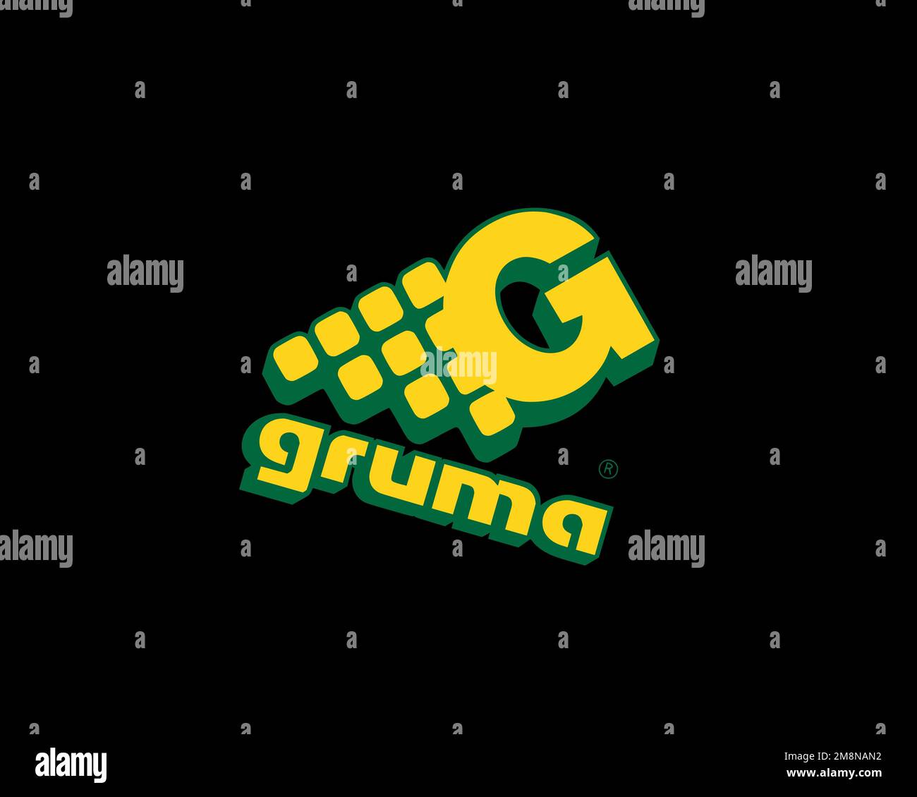 Gruma, Rotated Logo, Black Background B Stock Photo - Alamy