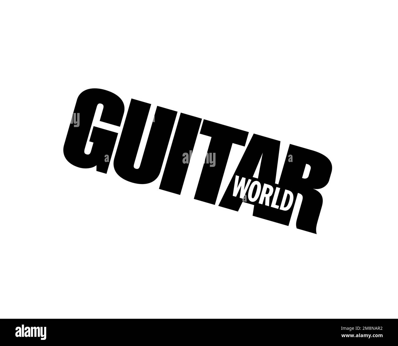 Guitar World, rotated logo, white background B Stock Photo Alamy
