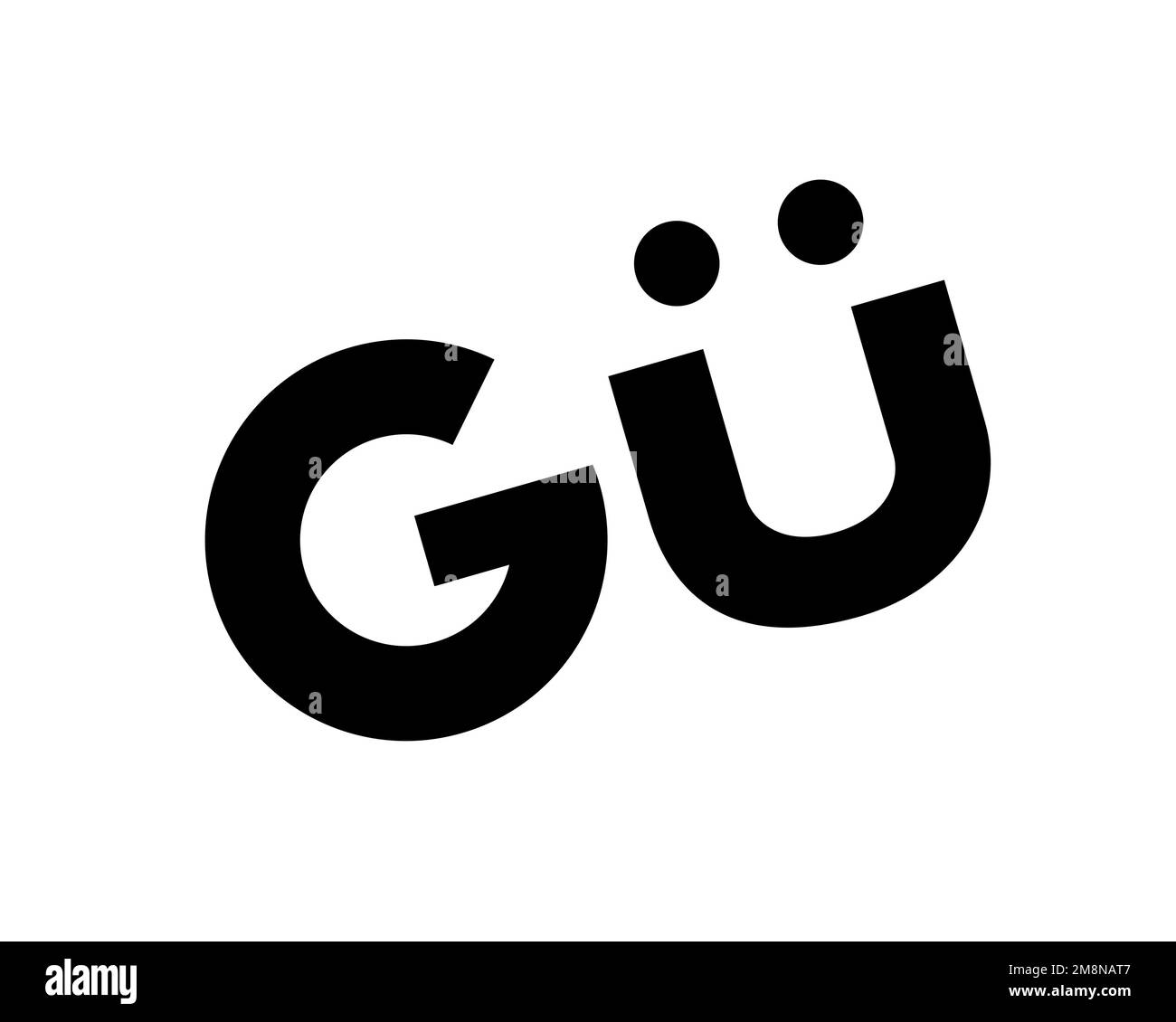 Gue, rotated logo, white background Stock Photo - Alamy