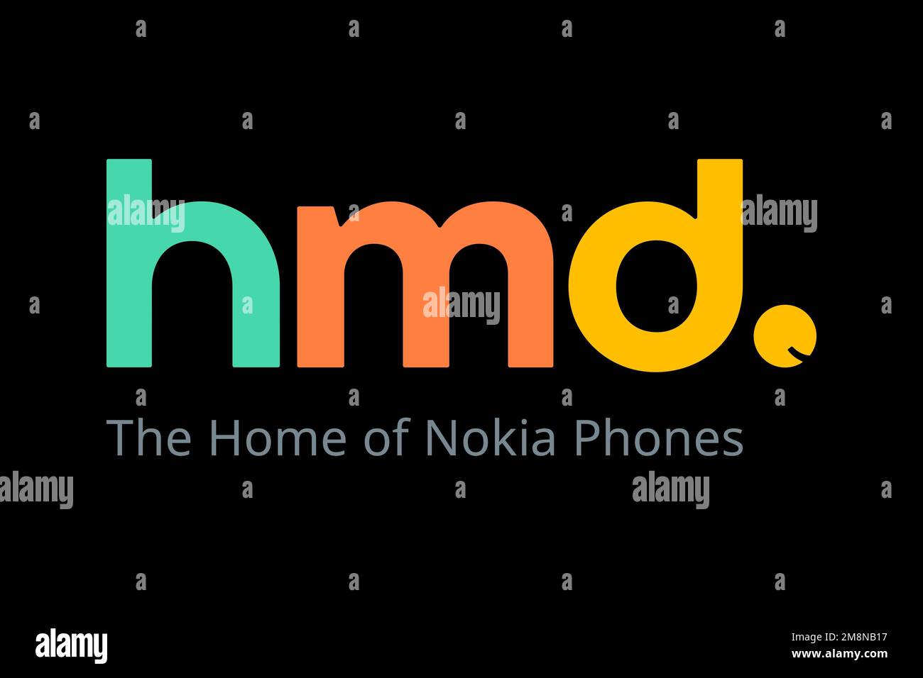 HMD Global, Logo, Black background Stock Photo