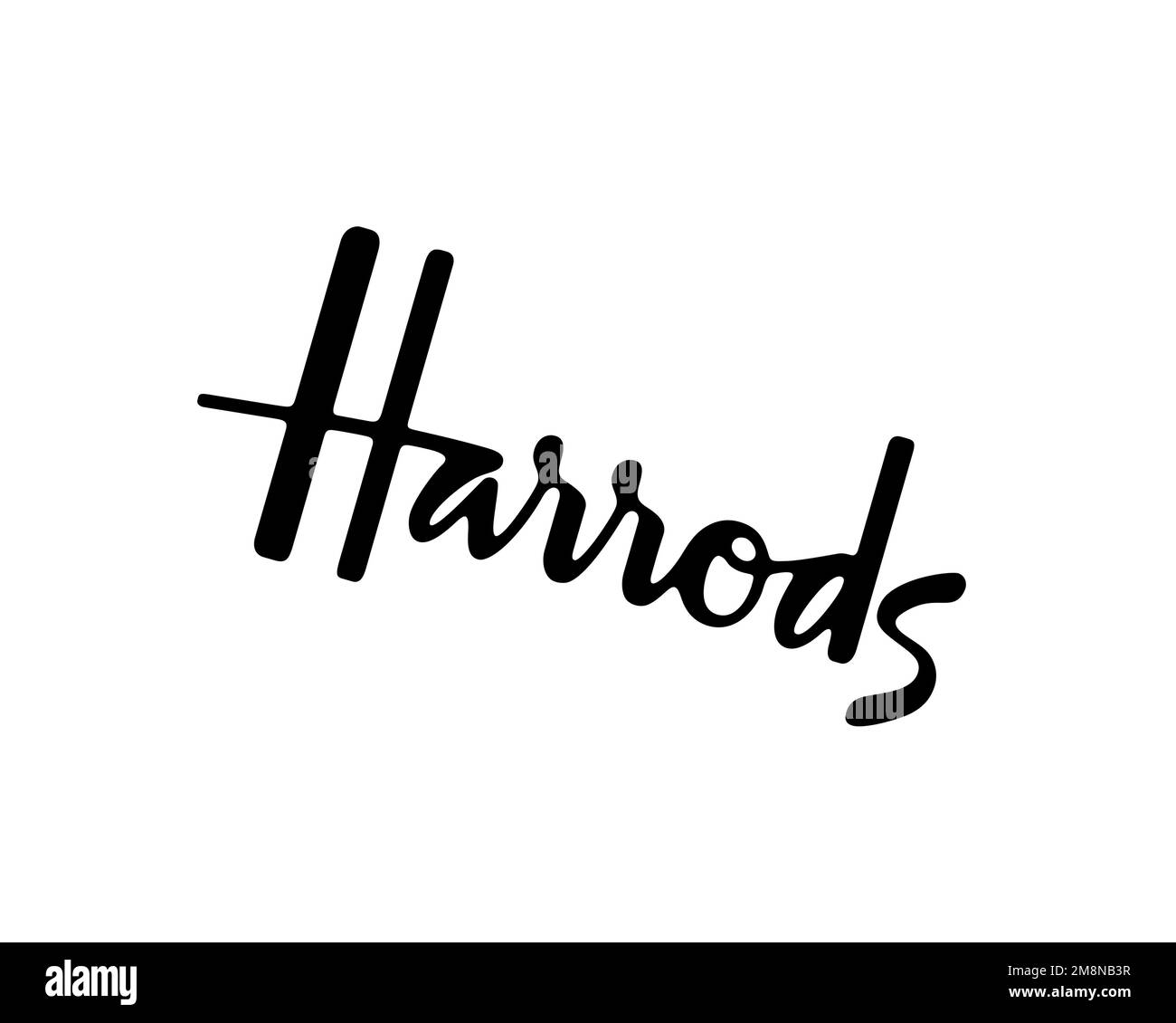 Harrods, Rotated Logo, White Background B Stock Photo - Alamy