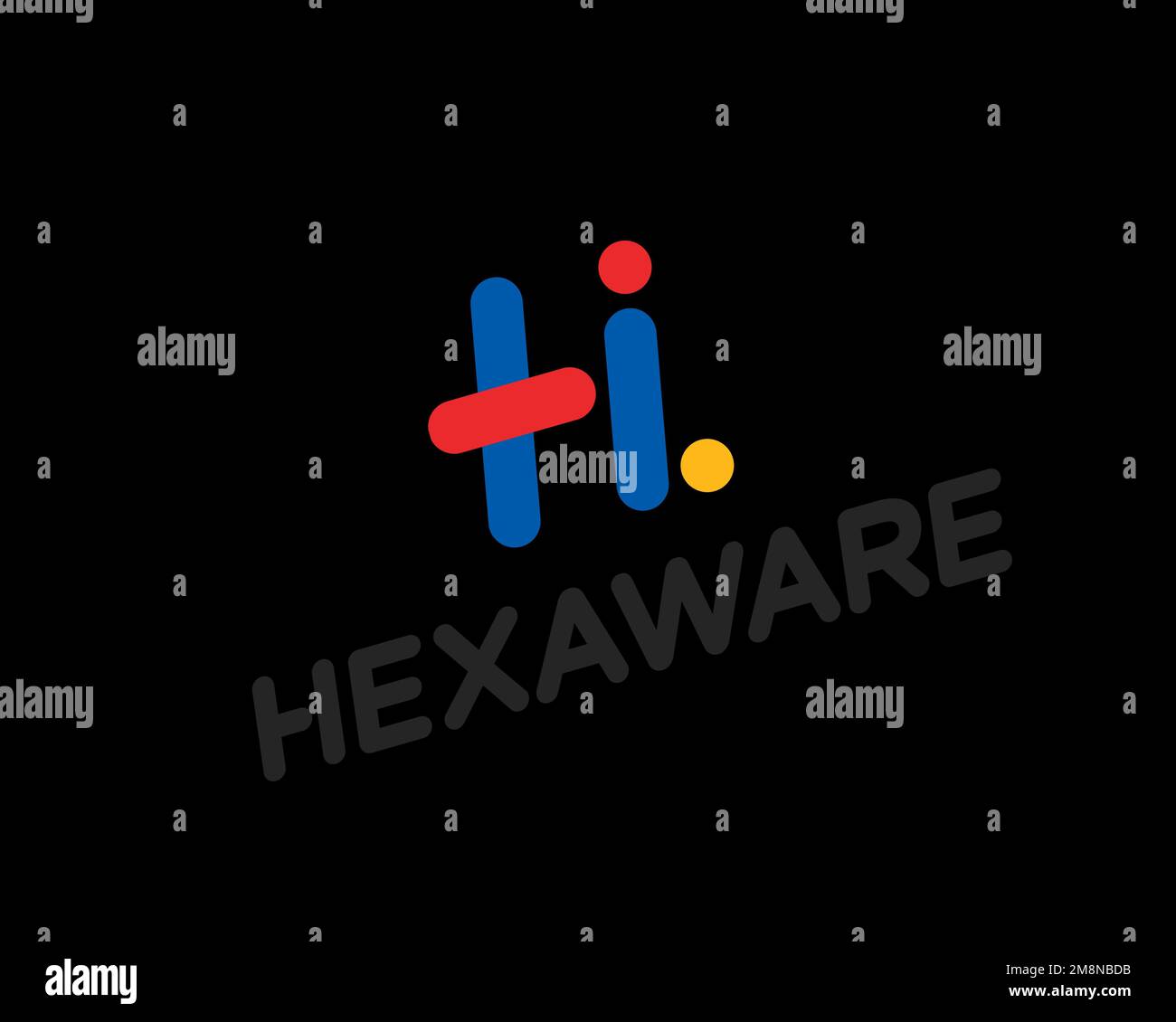 hexaware-technologies-rotated-logo-black-background-stock-photo-alamy