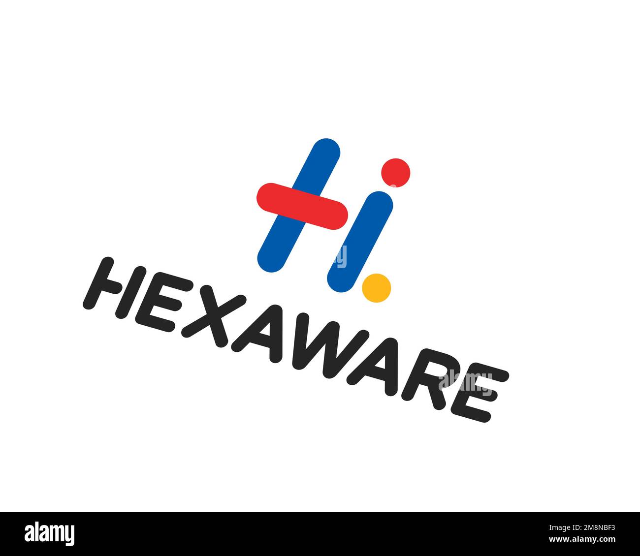 Hexaware Technologies, rotated logo, white background B Stock Photo Alamy
