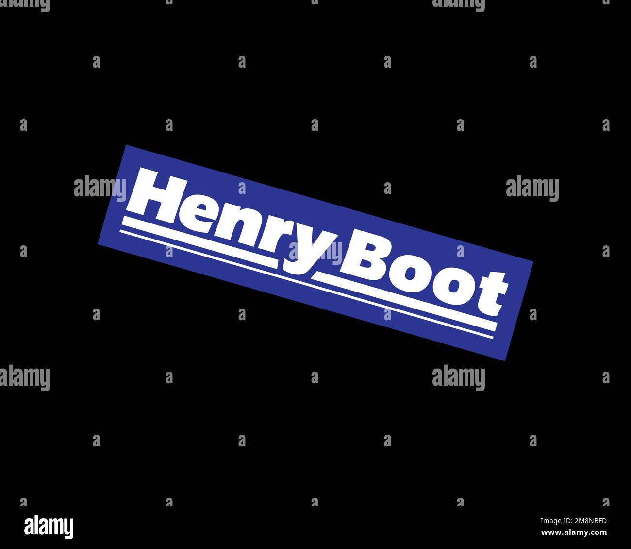 Henry Boot plc, rotated logo, black background B Stock Photo Alamy