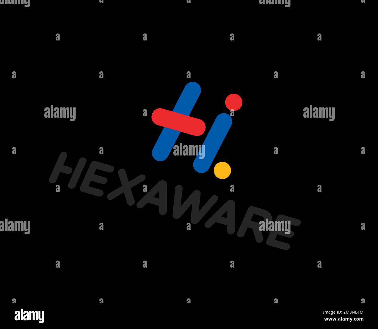 Hexaware Technologies, Rotated Logo, Black Background B Stock Photo - Alamy