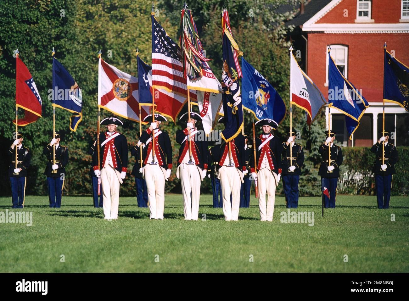 Flag bearers of the "Old Guard" from the U.S. Army's 3rd Infantry