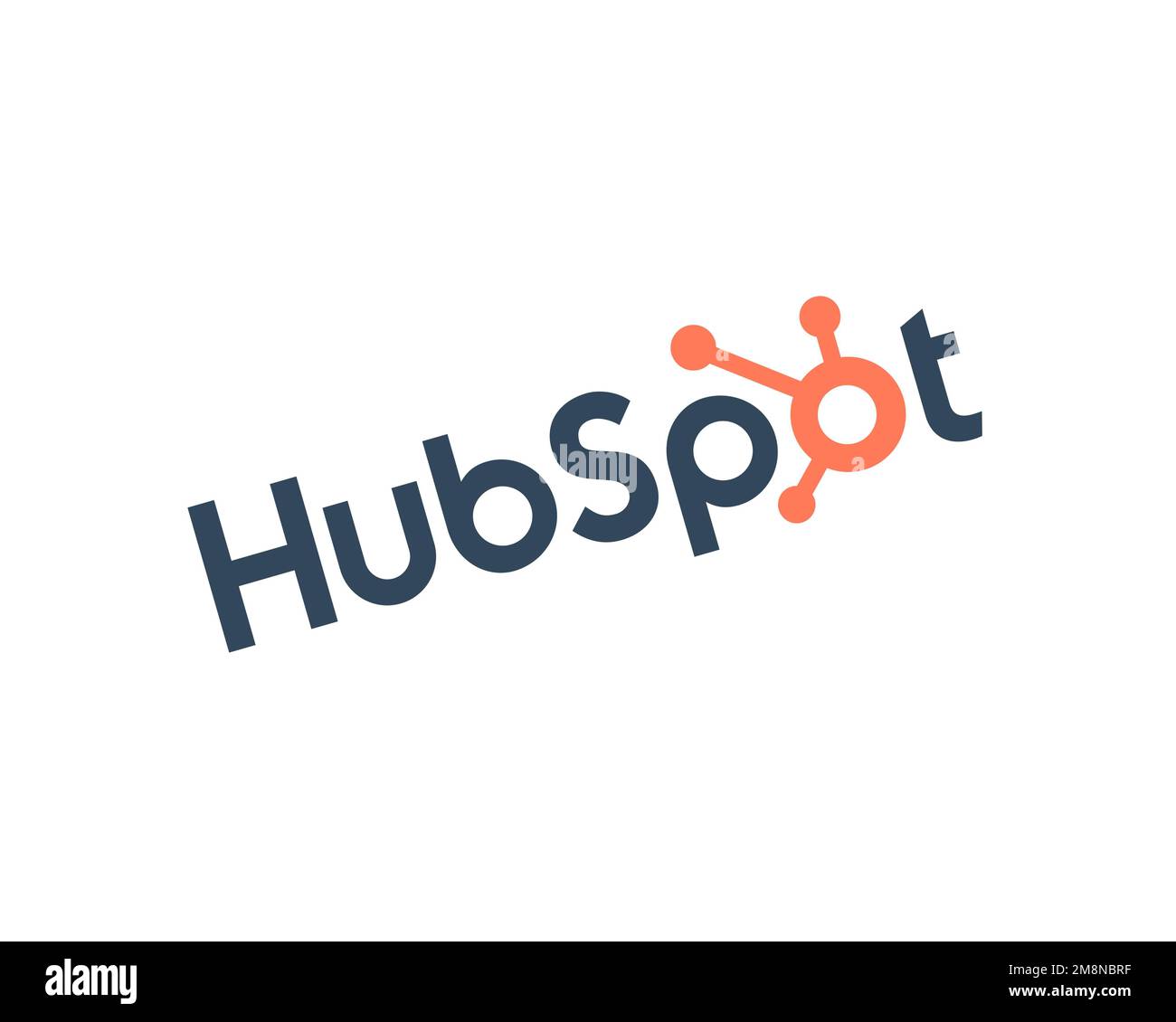 HubSpot, rotated logo, white background Stock Photo