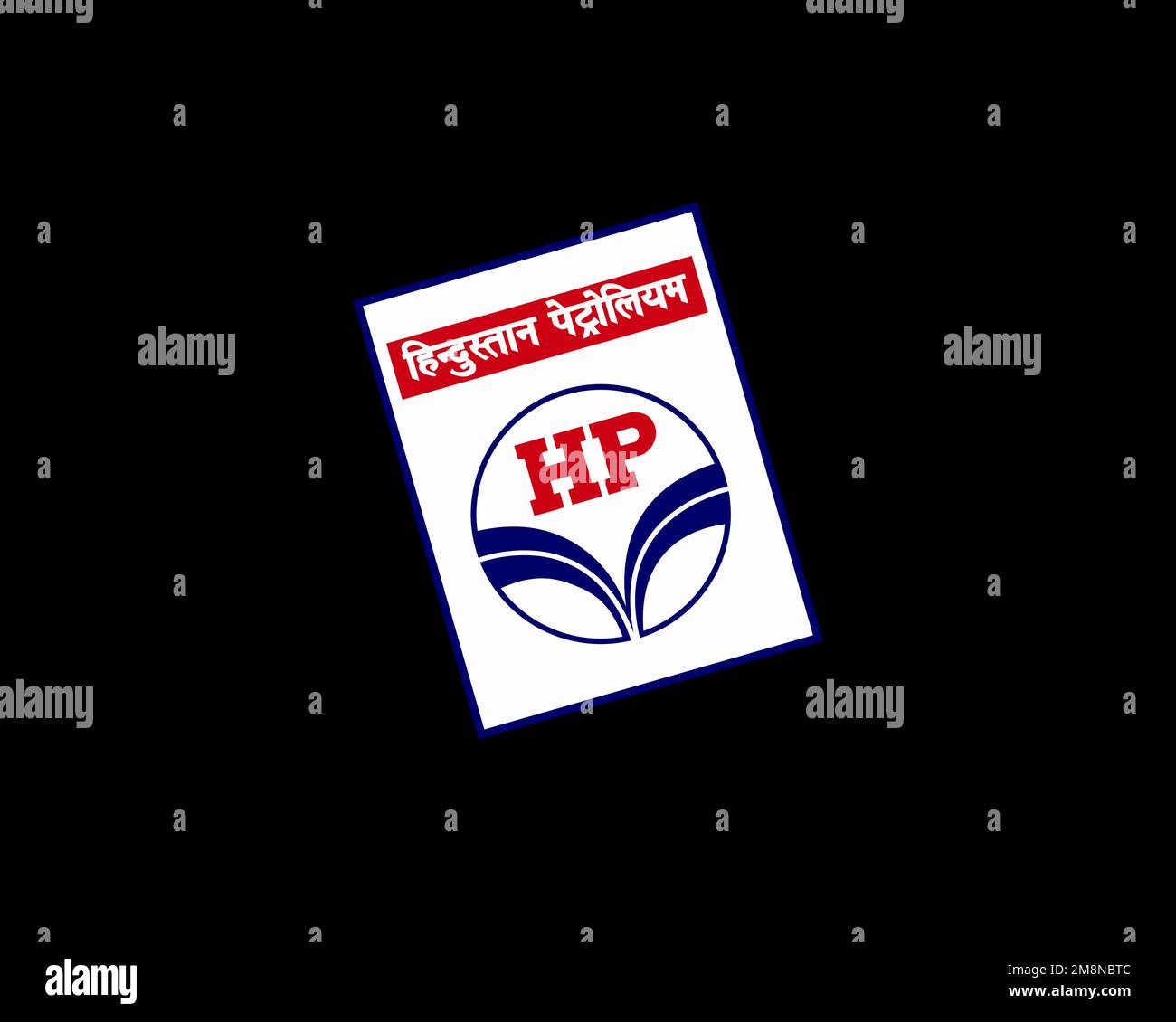 Hindustan Petroleum Company, Rotated Logo, Black Background Stock Photo