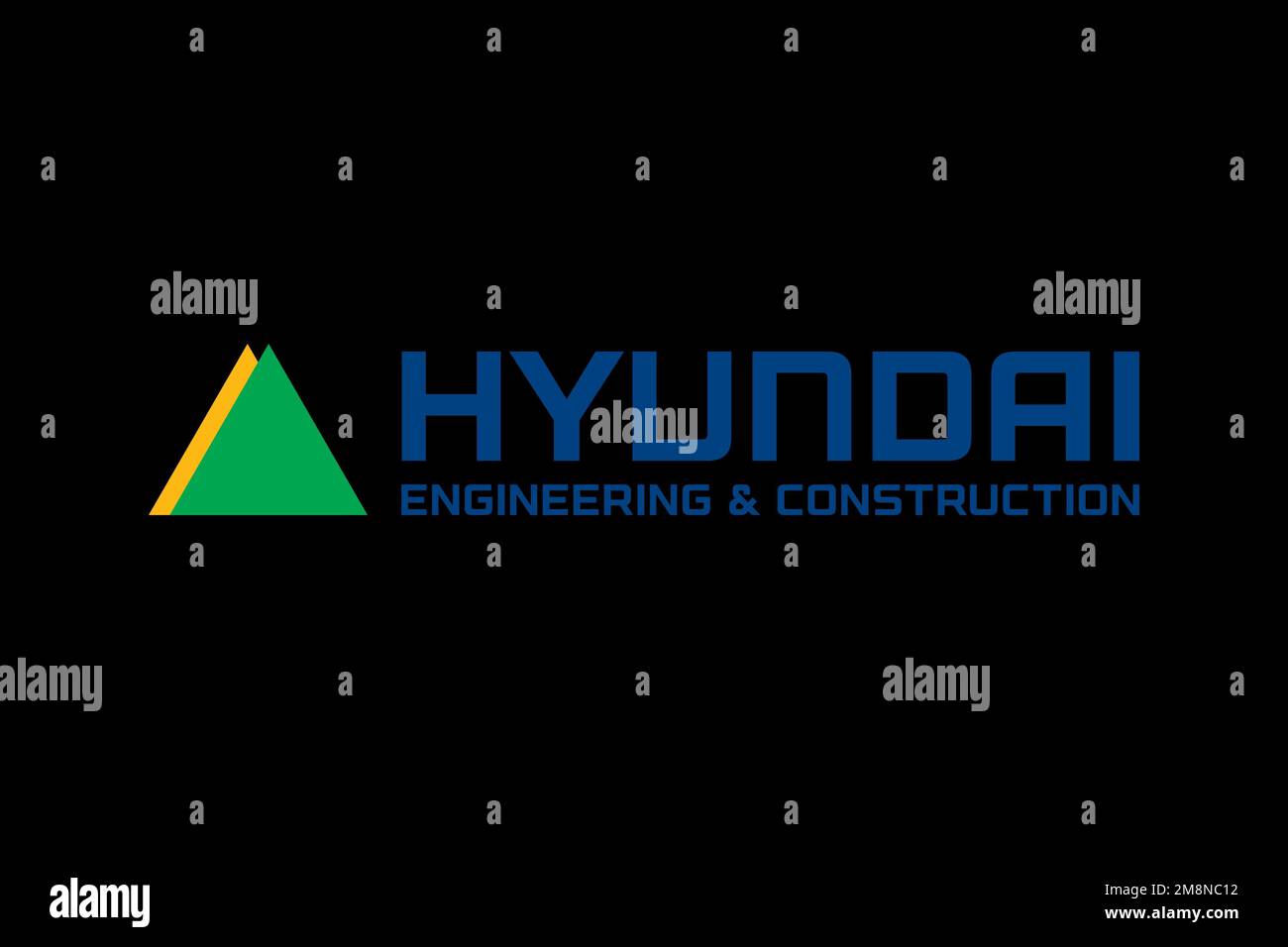 Hyundai Engineering & Construction, Logo, Black background Stock Photo