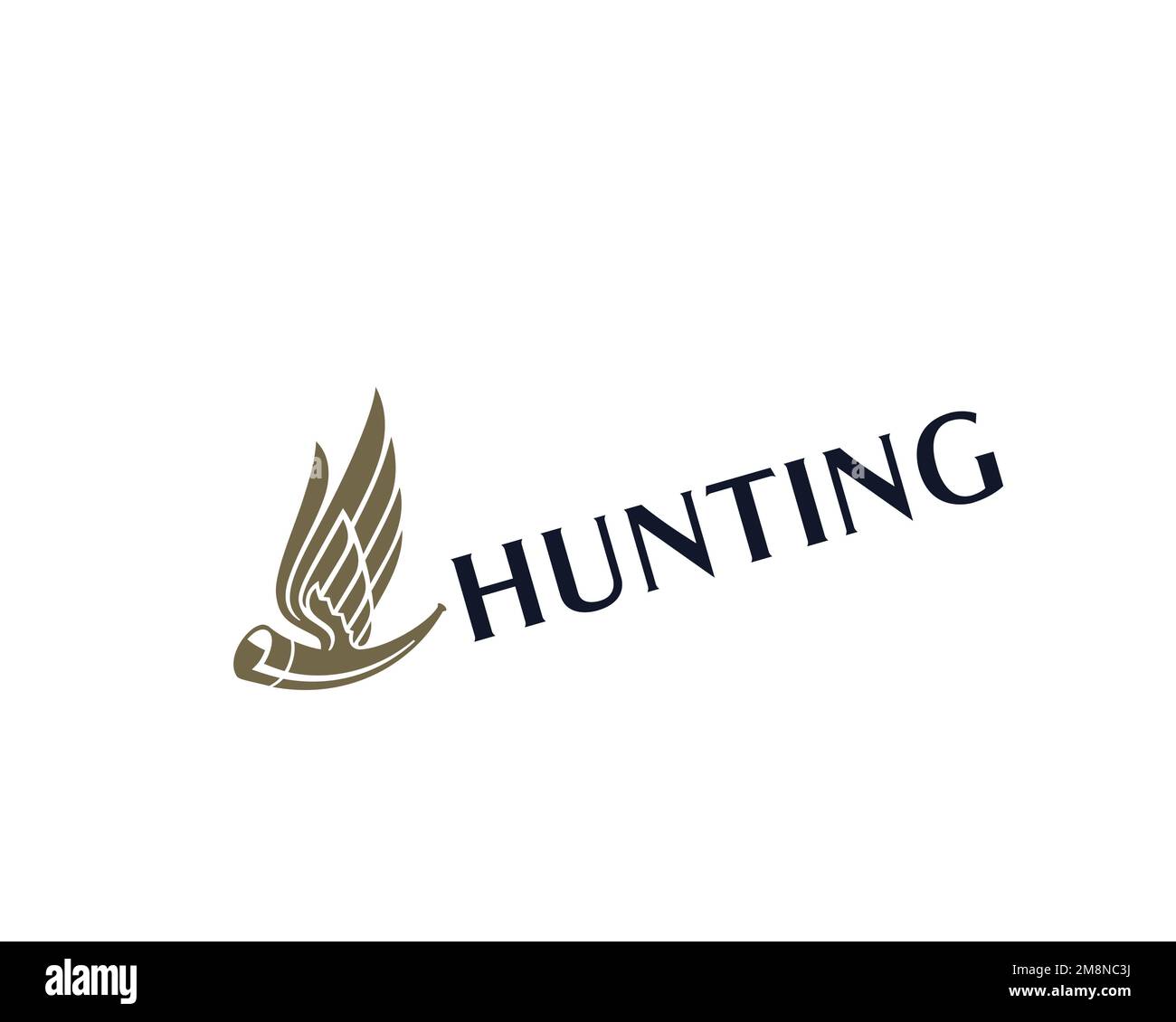 Hunting plc, rotated logo, white background Stock Photo Alamy
