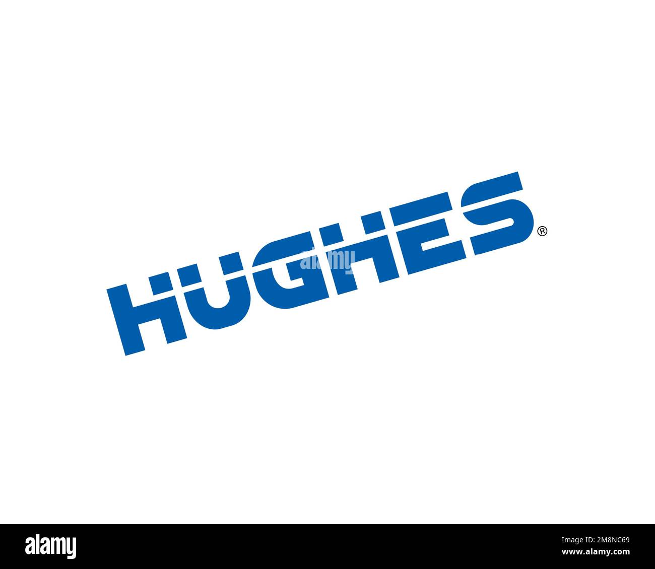 Hughes Network Systems, rotated logo, white background Stock Photo Alamy