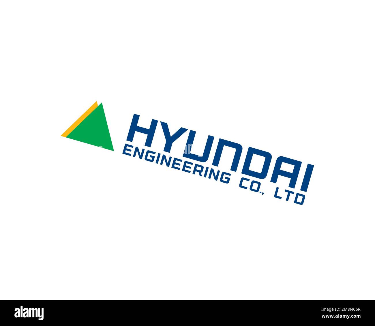 Hyundai Engineering HEC, Rotated Logo, White Background B Stock Photo