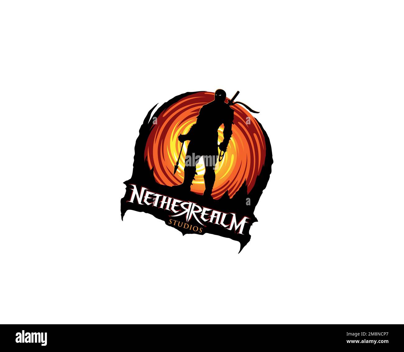 NetherRealm Studios, Rotated Logo, White Background B Stock Photo - Alamy