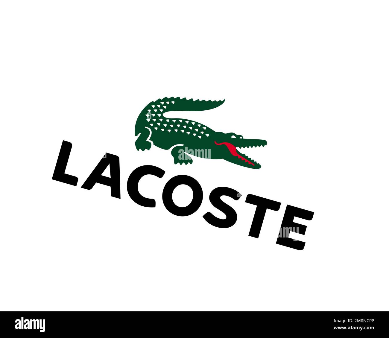 Lacoste, Rotated Logo, White Background B Stock Photo