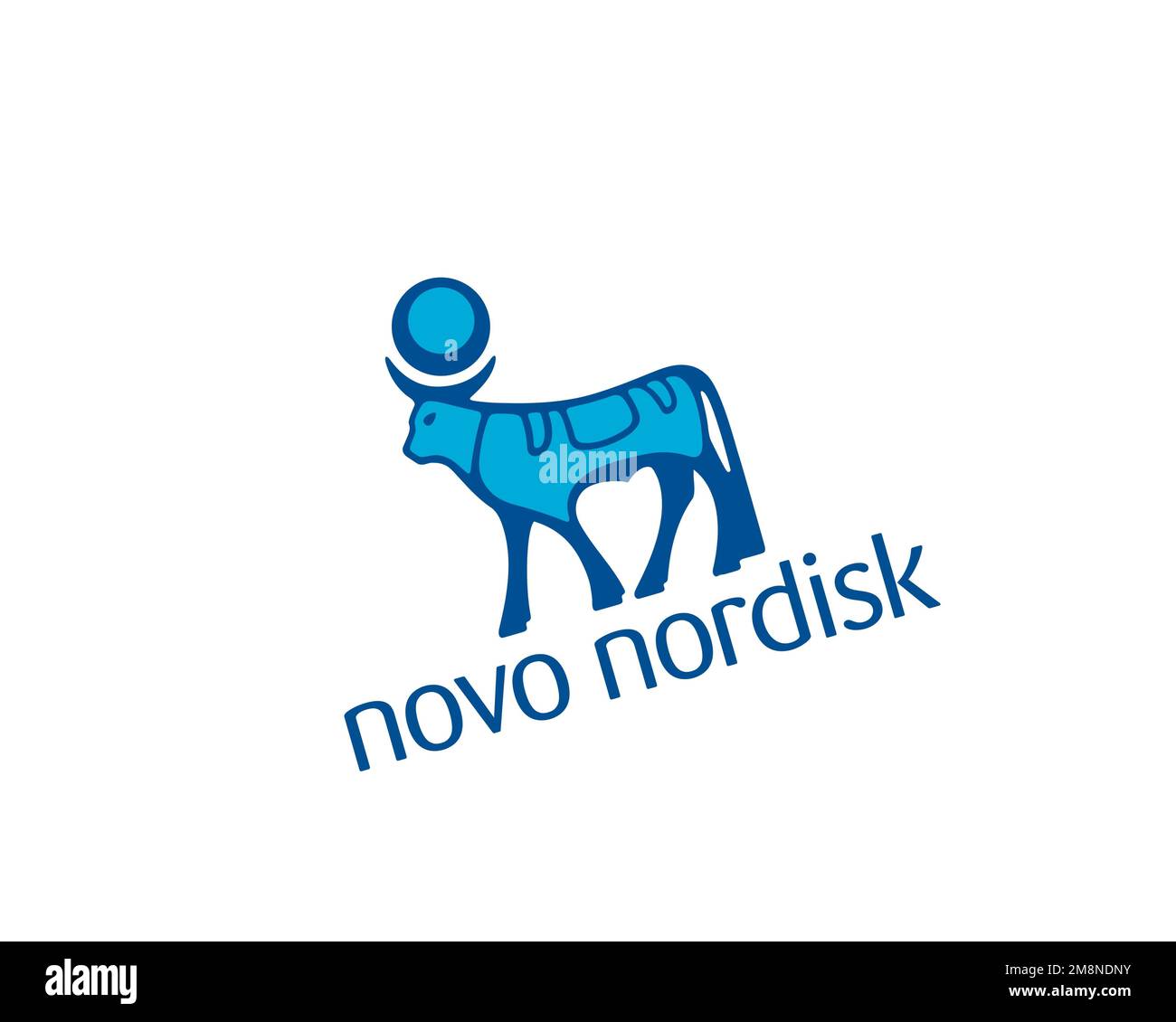 Novo Nordisk, rotated logo, white background Stock Photo - Alamy