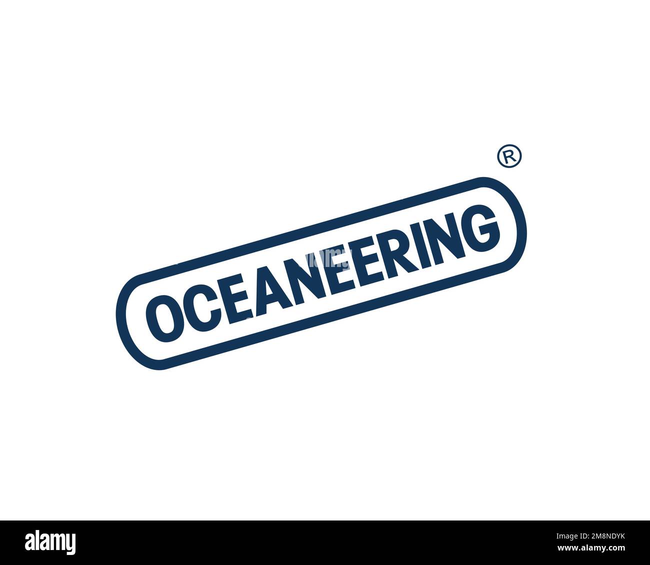 Oceaneering International, rotated logo, white background Stock Photo
