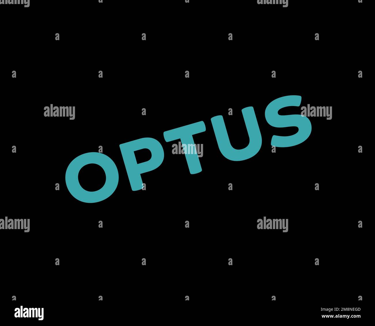 Optus, rotated logo, black background Stock Photo Alamy