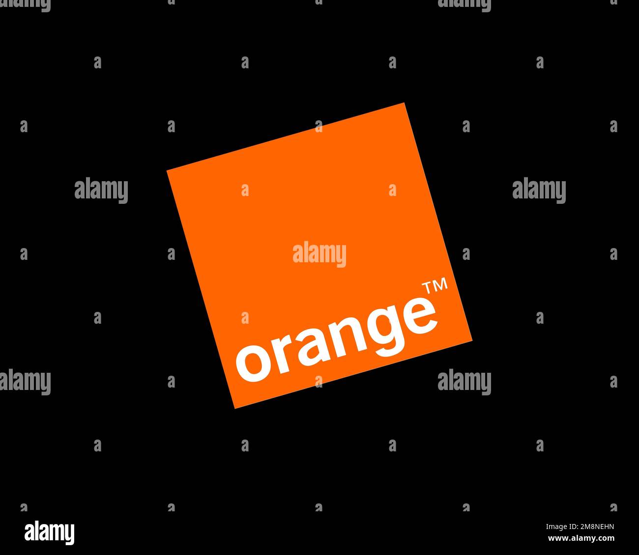 Orange UK, Rotated Logo, Black Background Stock Photo Alamy