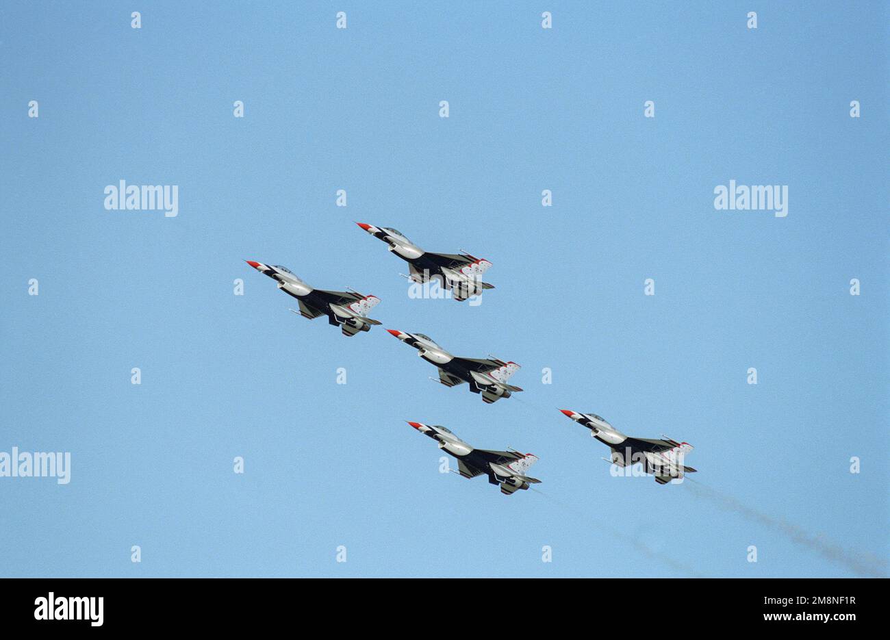 US Air Force Thunderbirds begin their FiveCard Loop during the Air