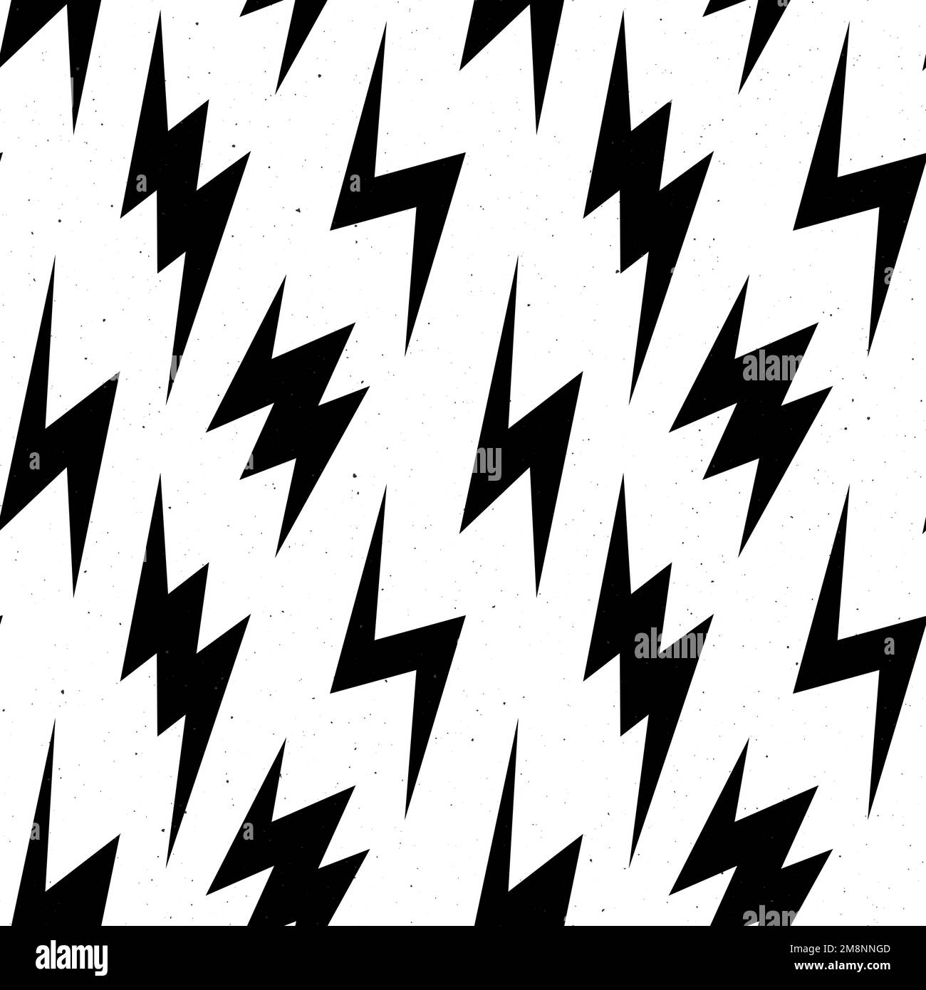 Black lightning bolts seamless pattern. Thunderbolts repeating background. Storm and lightning strikes ornament wallpaper. Energy power or electricity Stock Vector