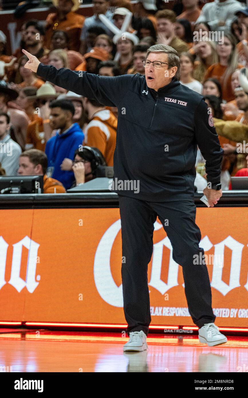 Texas, USA. 14th Jan, 2023. Head coach Mark Adams of the Texas Tech Red