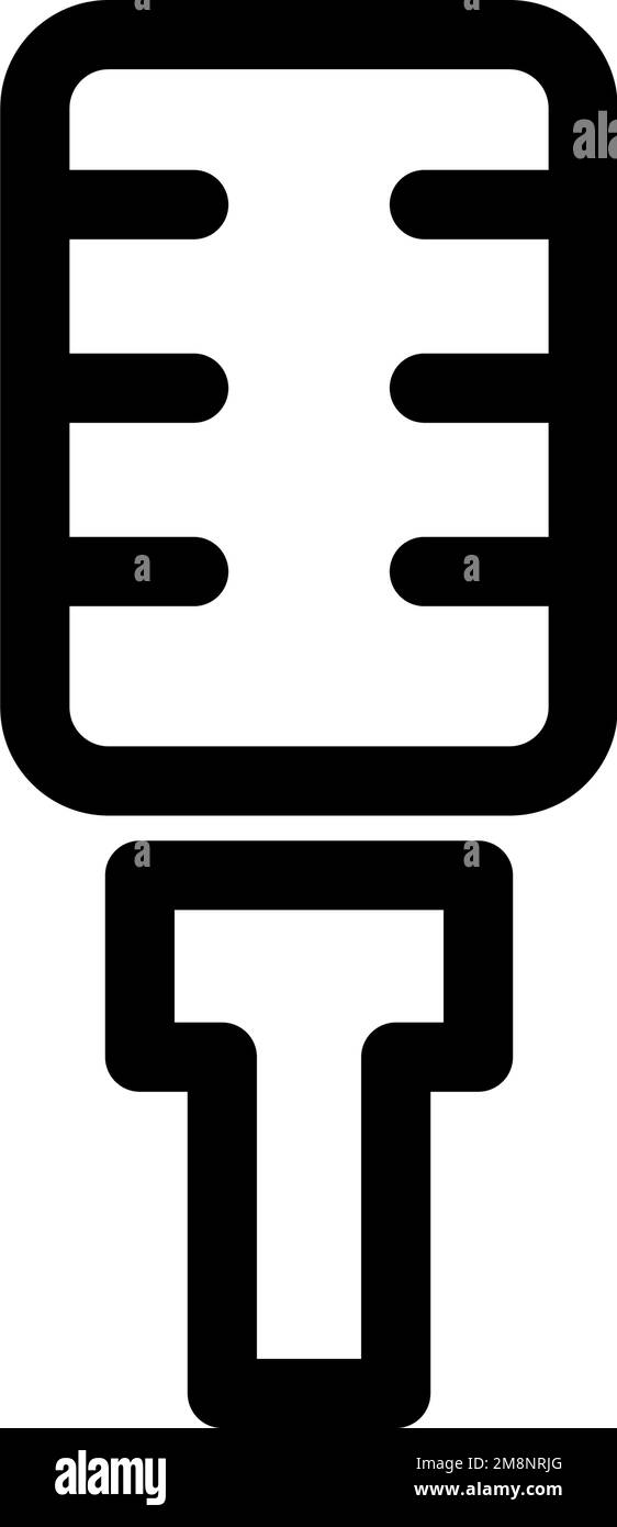 An old hand mic icon. Microphone for singer or emcee. Editable vector