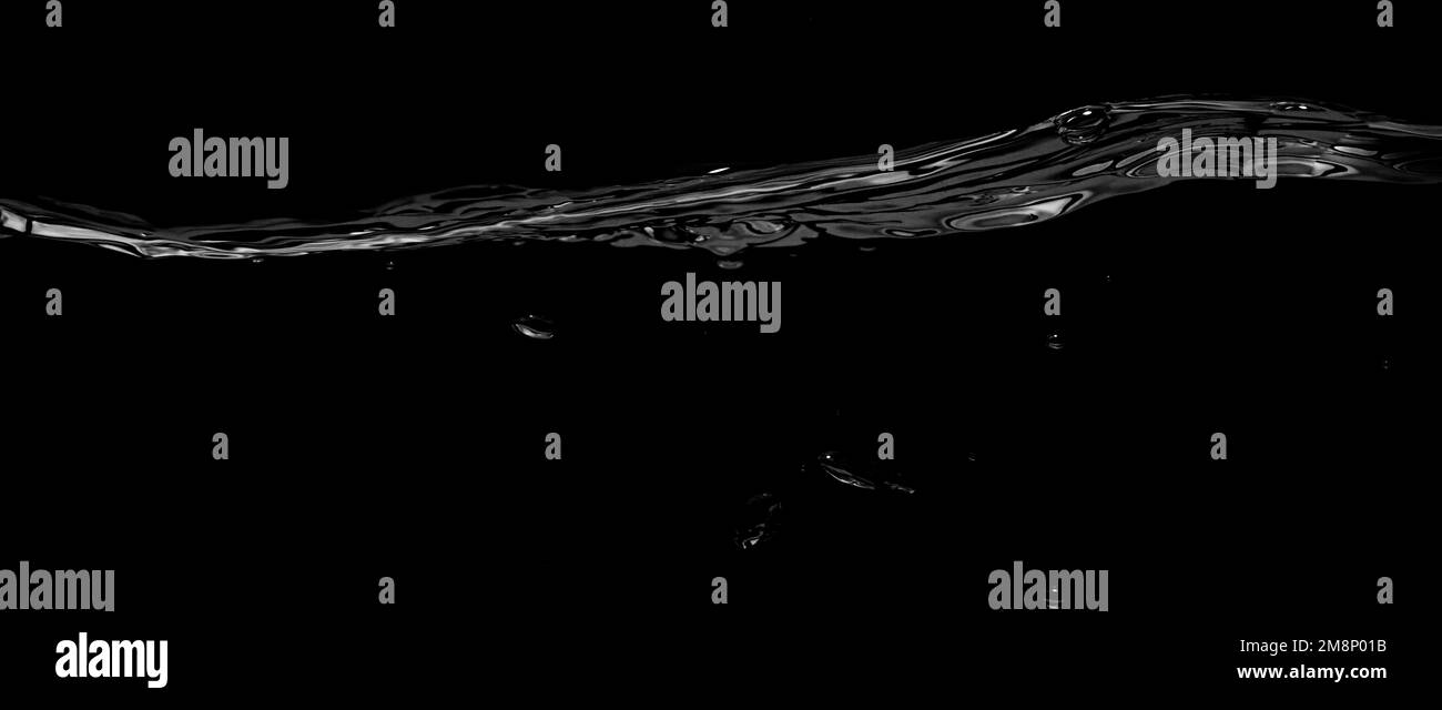 Liquid suface line between underwater and above water with black