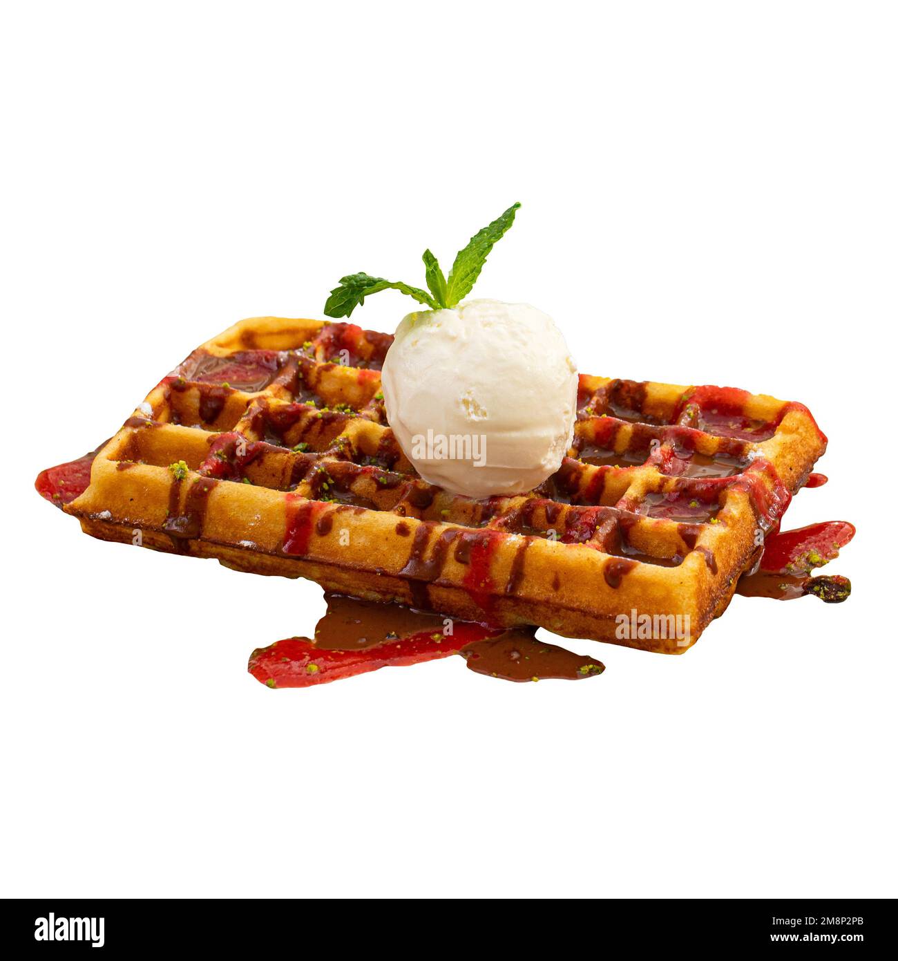 Waffles ice cream breakfast Cut Out Stock Images & Pictures - Alamy