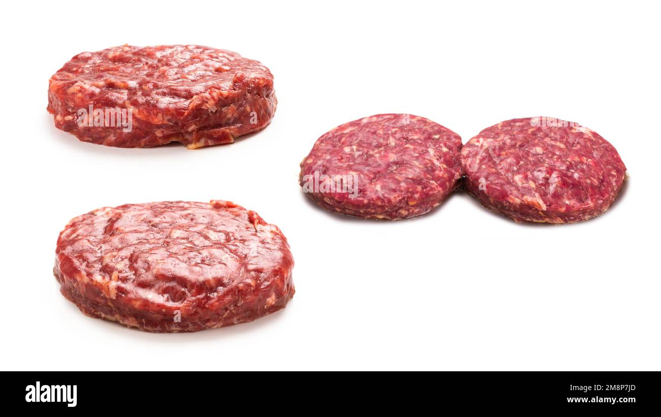 Raw minced beef isolated on white background Stock Photo Alamy