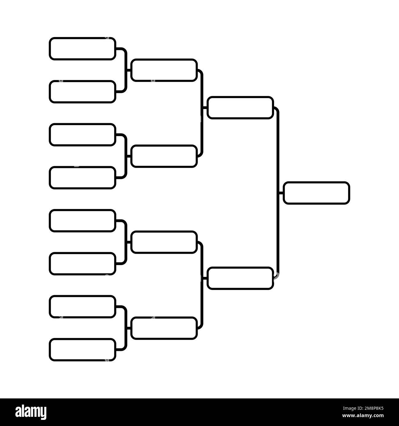 Bracket sport tournament, blank elimination event sign, playoff match vector illustration . Stock Vector