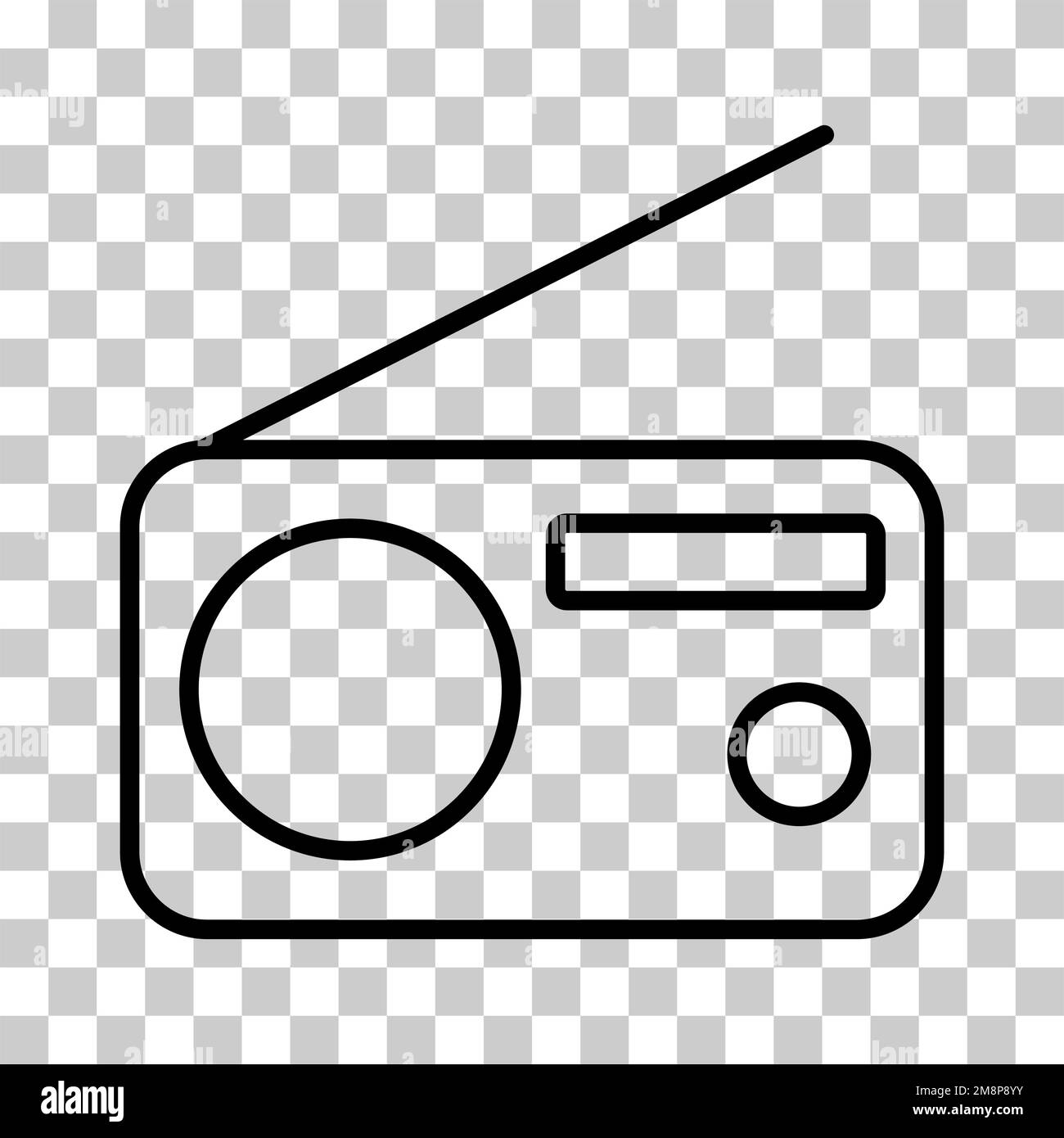 Retro radio station icon, flat isolated music sound media button, web 