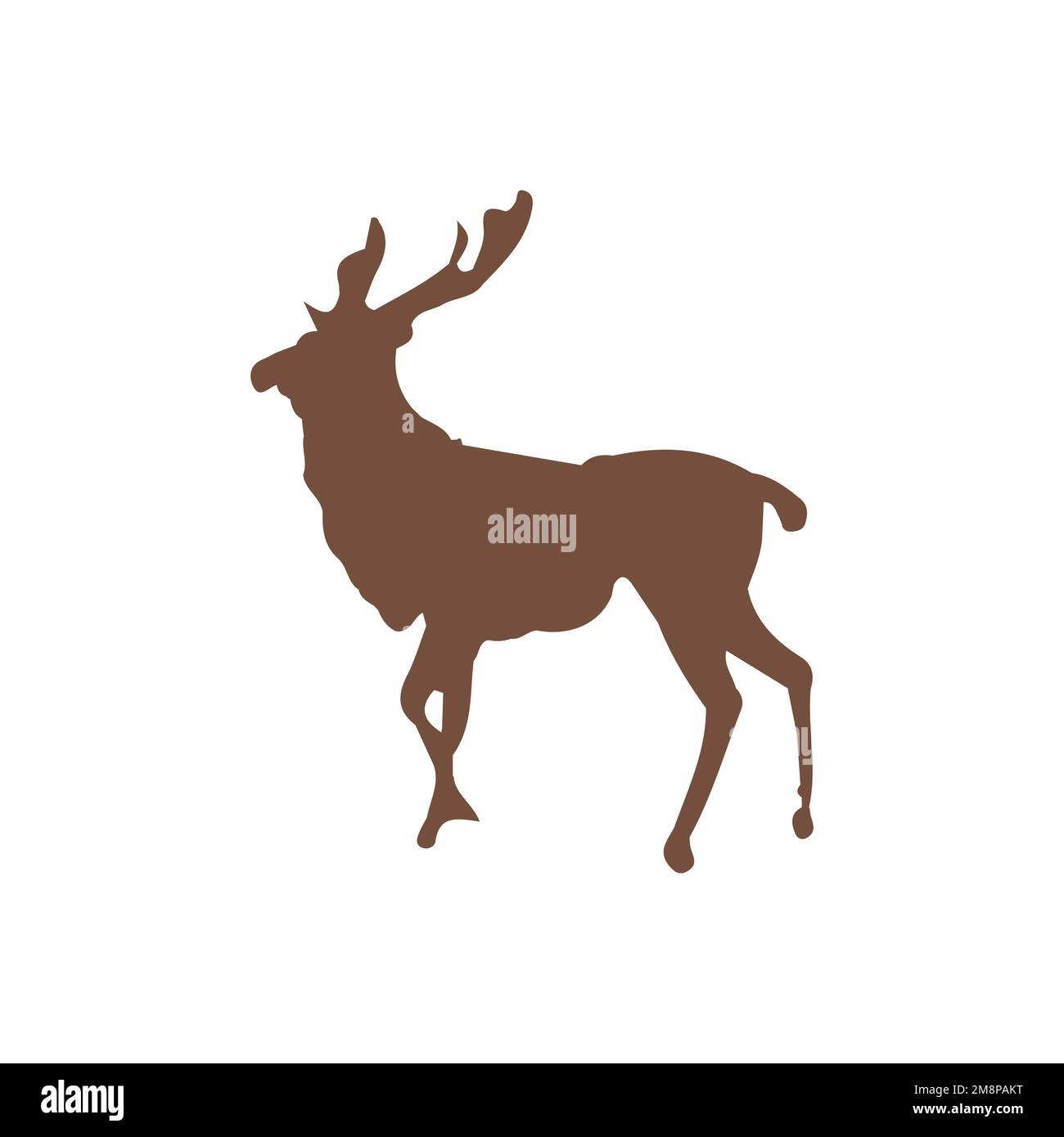 Moose icon. Simple style wild nature poster background symbol. Moose brand logo design element. Moose t-shirt printing. vector for sticker. Stock Vector