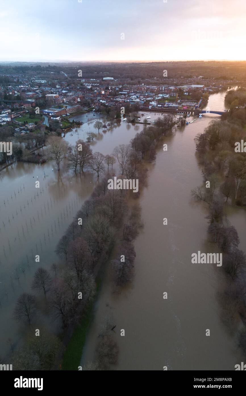 Stourport on Severn, Worcestershire, January 15th 2023 - Water levels