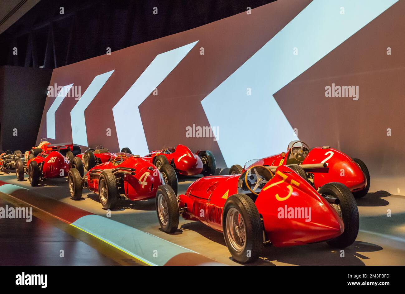 National Car Museum in Turin (MAUTO): Collection of about 200 original vintage cars of 80 different brands. Turin,Piedmont,Italy - The Ferrari 500 F2 Stock Photo