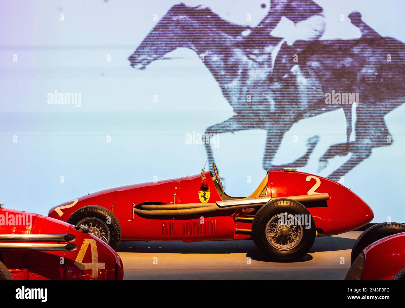 National Car Museum in Turin (MAUTO): Collection of about 200 original vintage cars of 80 different brands. Turin,Piedmont,Italy - The Ferrari 500 F2 Stock Photo