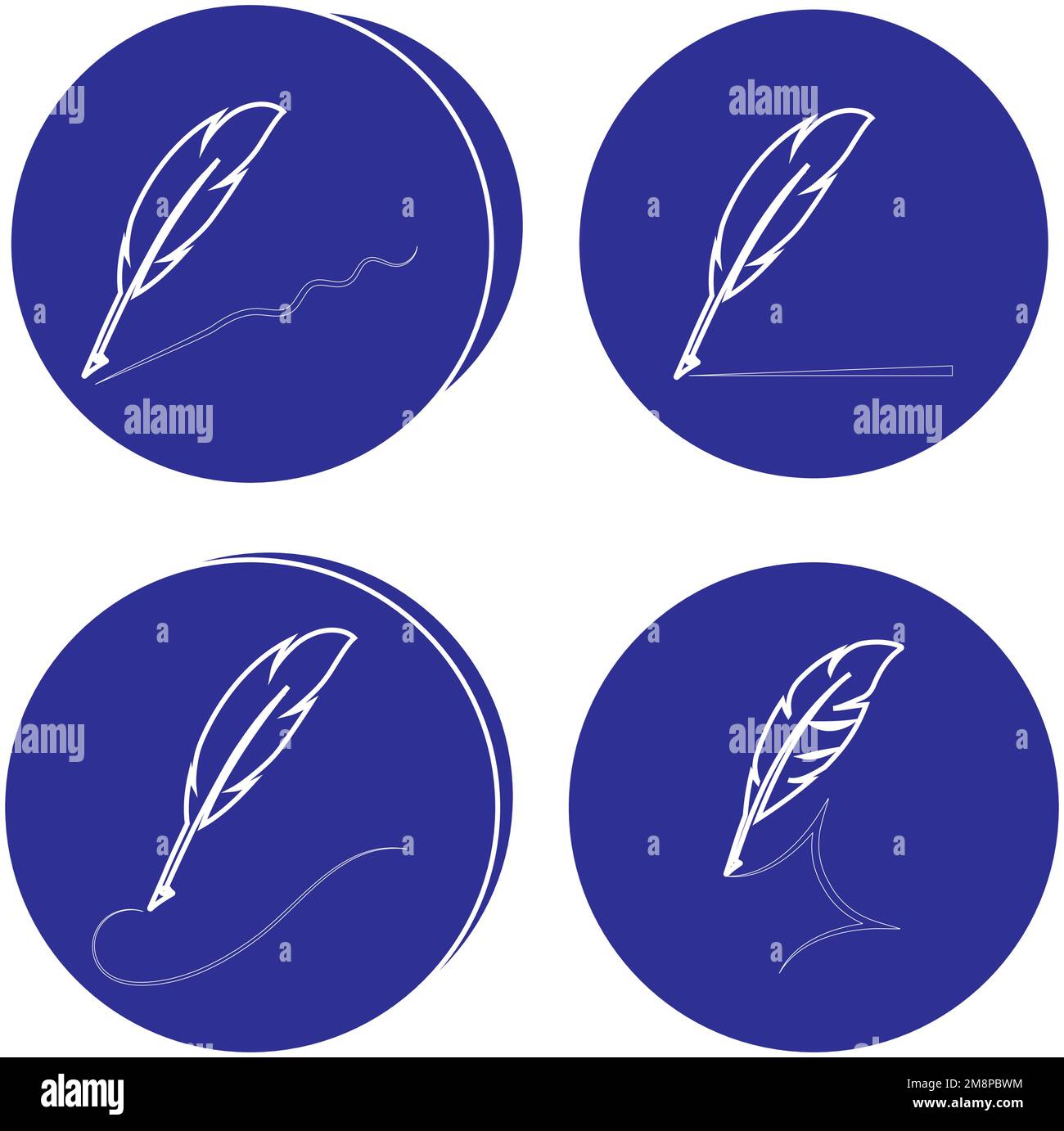 Feather pen ilustration logo vector template Stock Vector