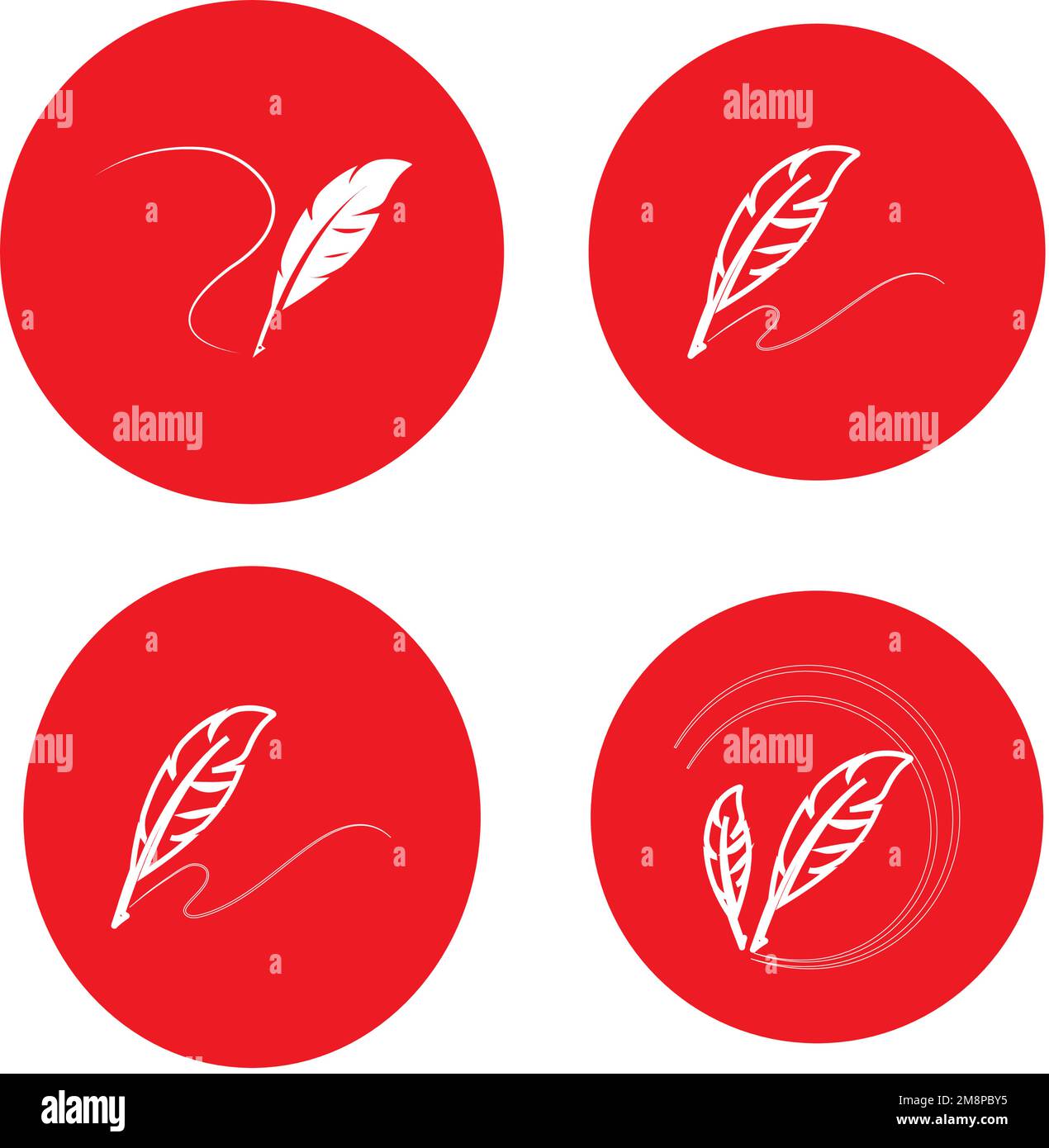 Feather pen ilustration  logo vector template Stock Vector