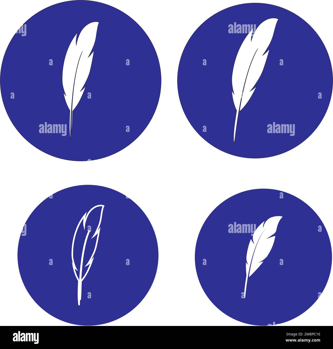 Feather pen ilustration  logo vector template Stock Vector