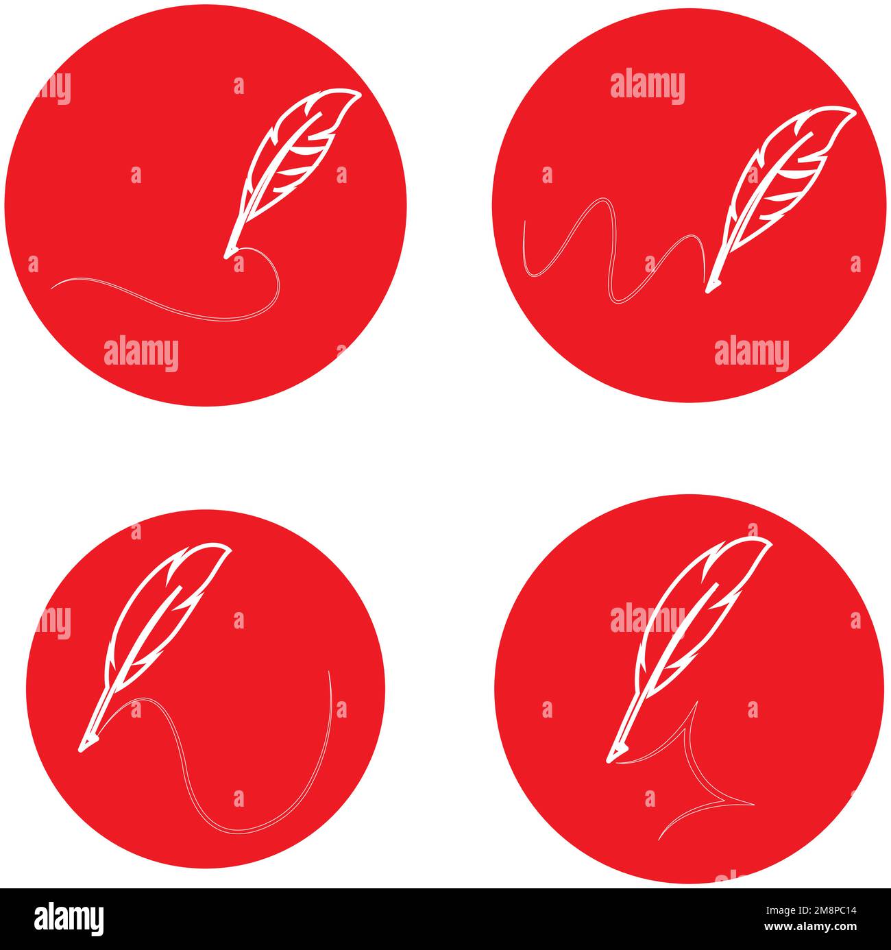 Feather pen ilustration  logo vector template Stock Vector