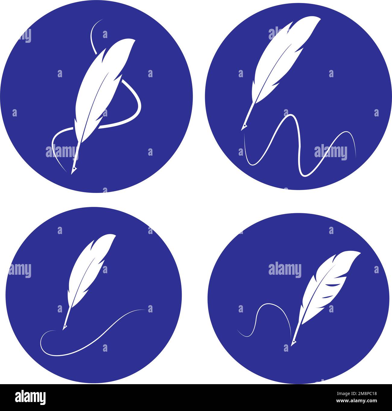 Feather pen ilustration  logo vector template Stock Vector