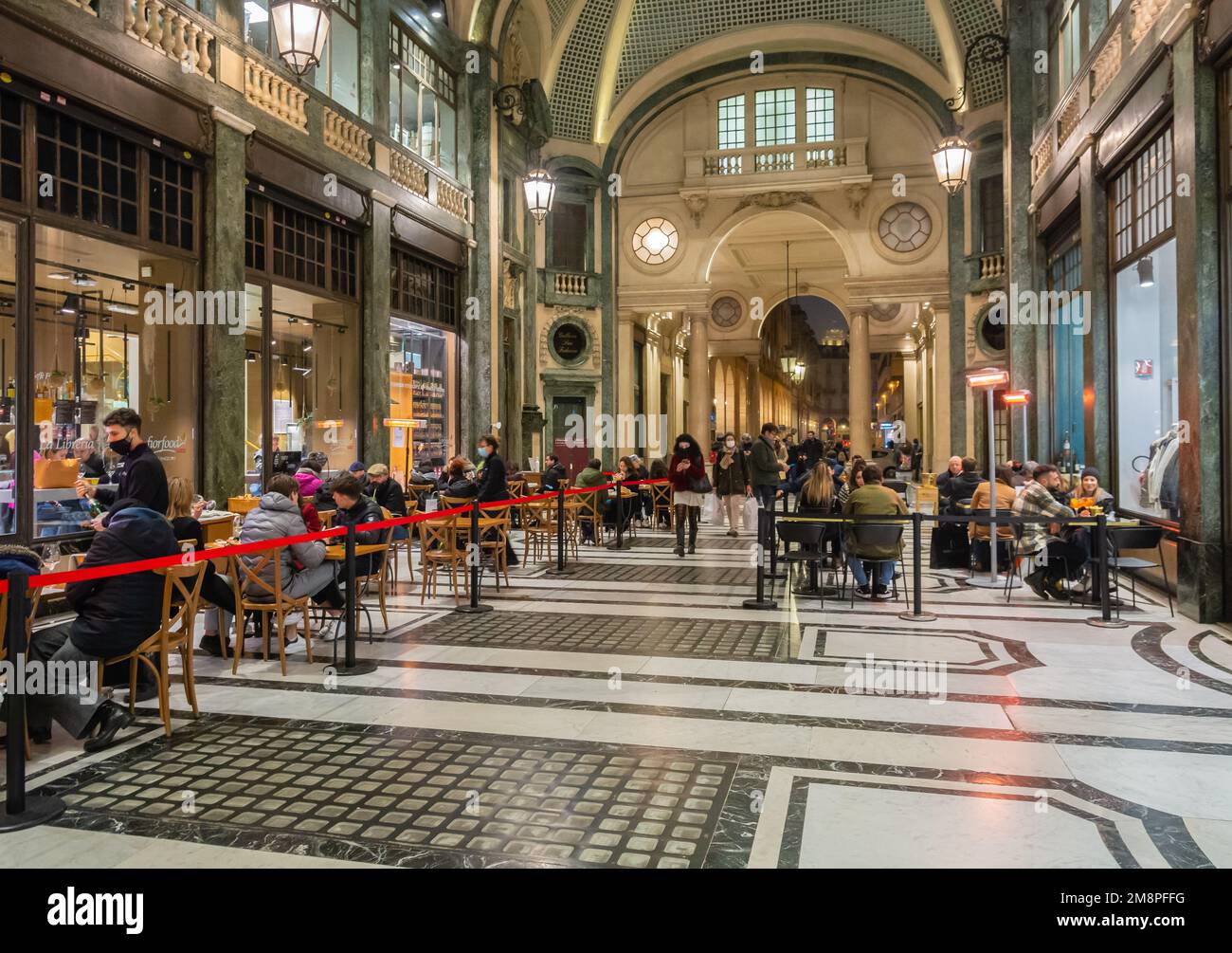 interior of Saint Federico gallery near San Carlo Square of Turin city (Torino) Piedmont, region of northern Italy, Europe. Stock Photo