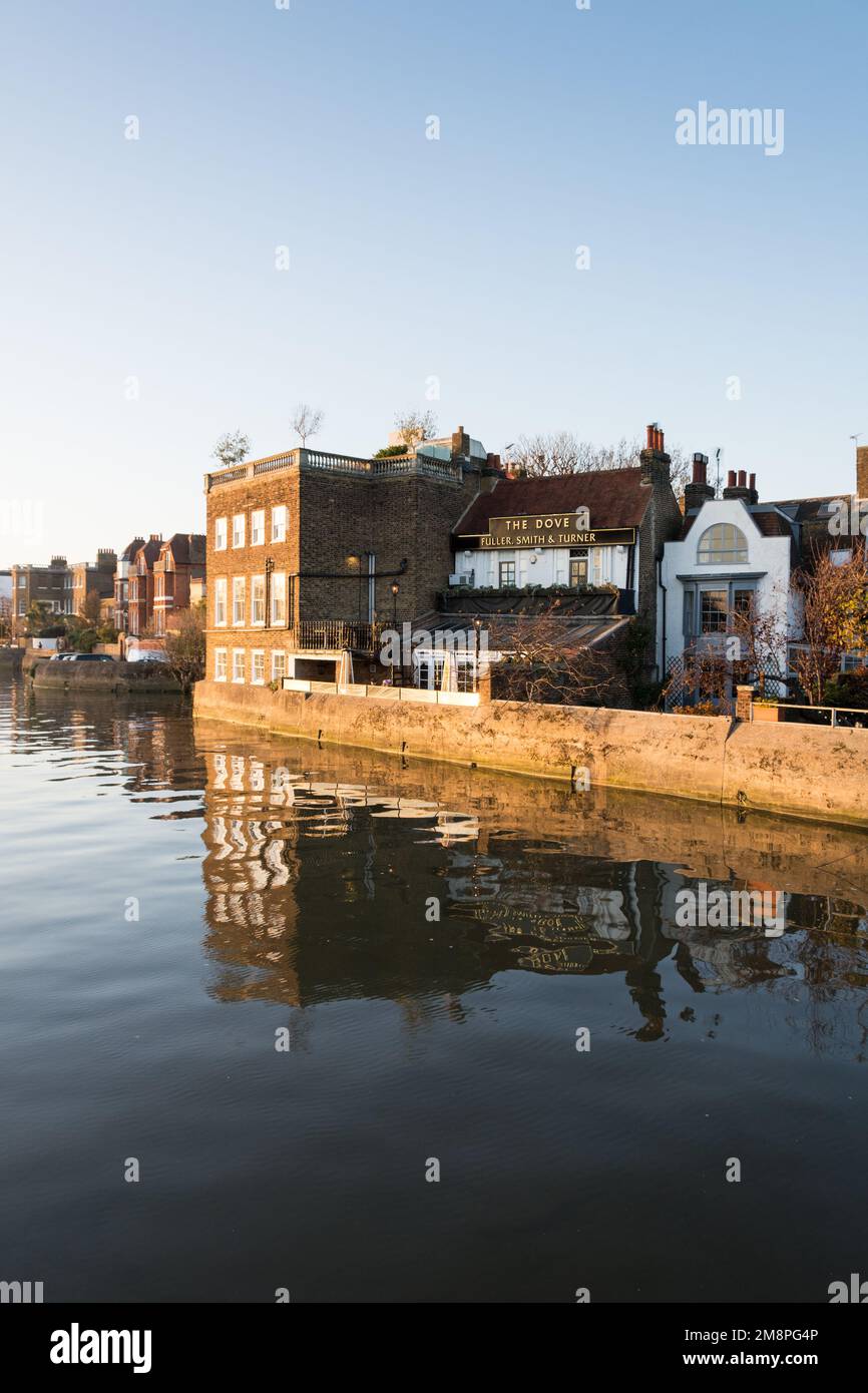 The Dove Public House next to the River Thames in Hammersmith, West London, England, U.K. Stock Photo