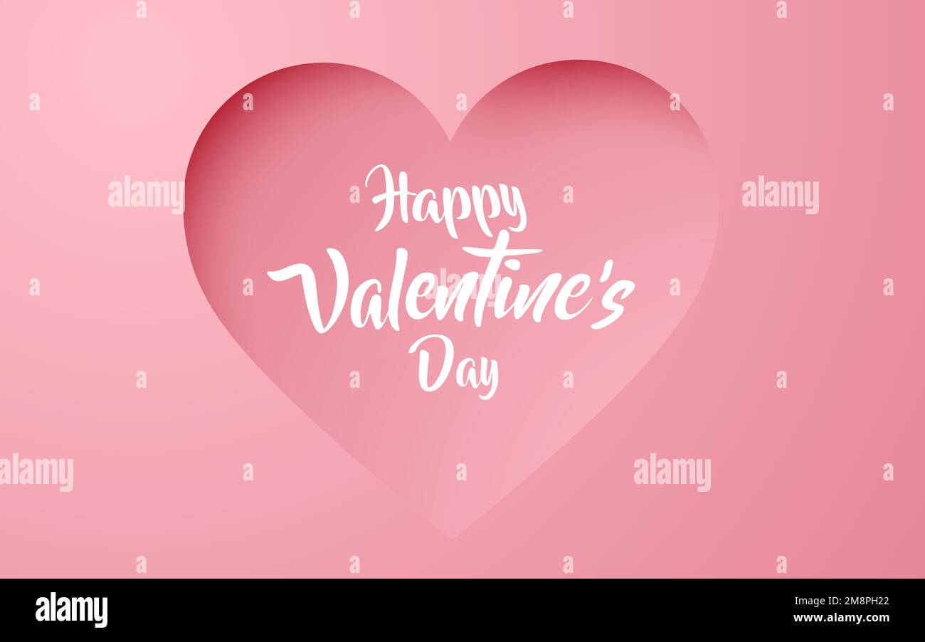 Valentine's Day. Heart cut out of paper. Vector illustration Stock ...