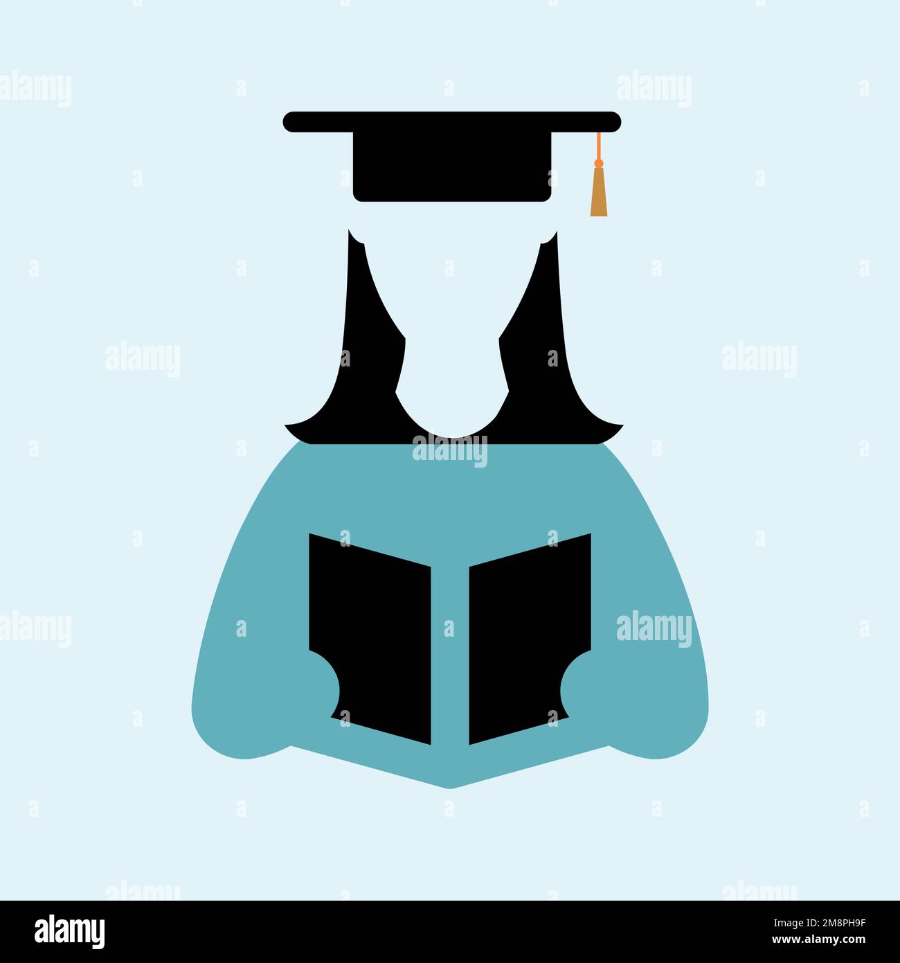 Black degree cap for university vector icon Stock Vector
