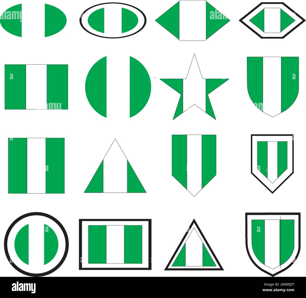 nigeria flag logo vektor template Stock Vector