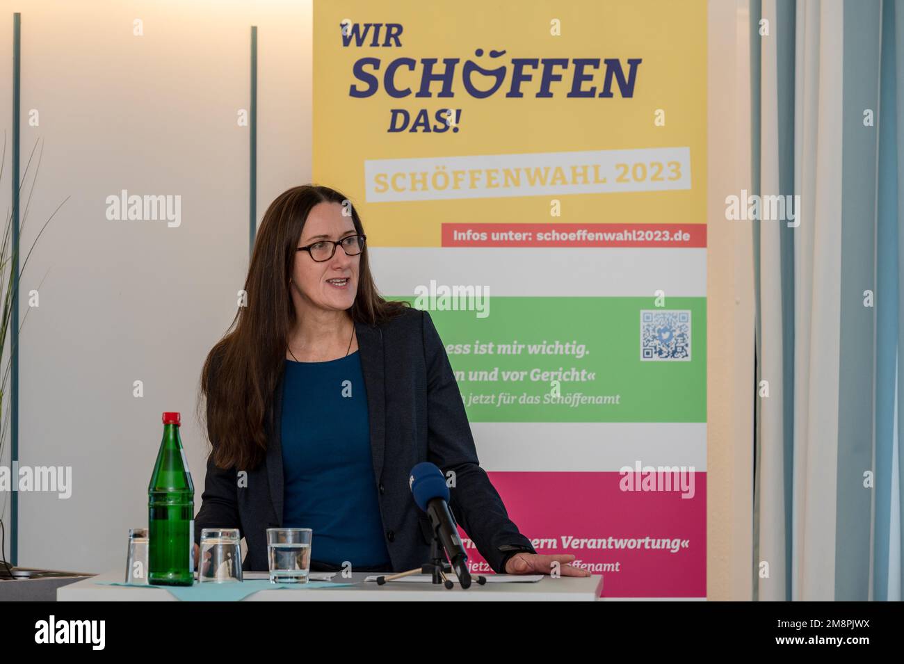 Kiel, Deutschland, 13.01.2023, Kick-Off Pressetermin zur Schöffenwahl 2023 mit Justizministerin Kerstin von der Decken. Stock Photo