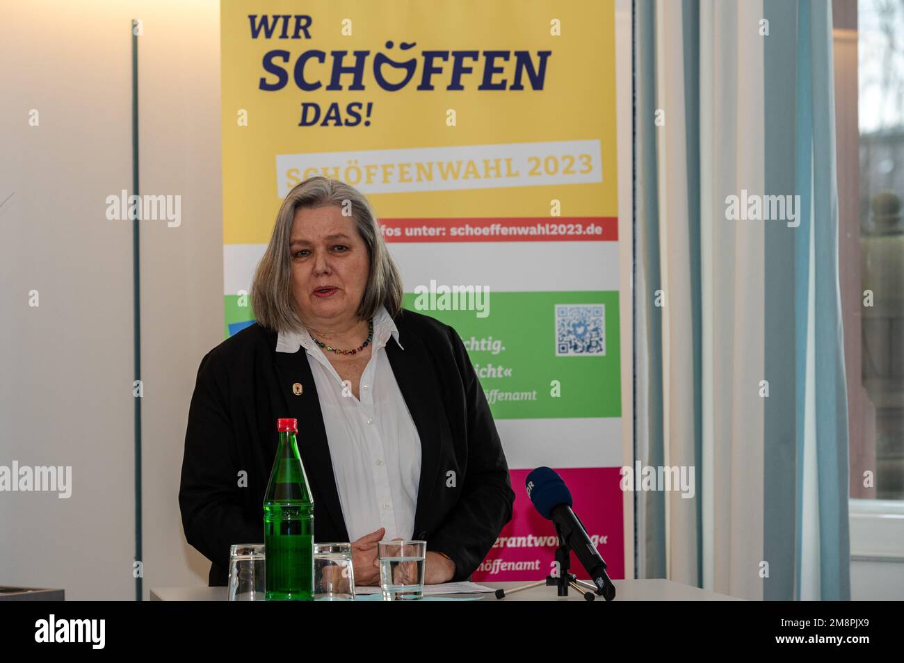 Kiel, Deutschland, 13.01.2023, Kick-Off Pressetermin zur Schöffenwahl 2023 mit Justizministerin Kerstin von der Decken. Stock Photo