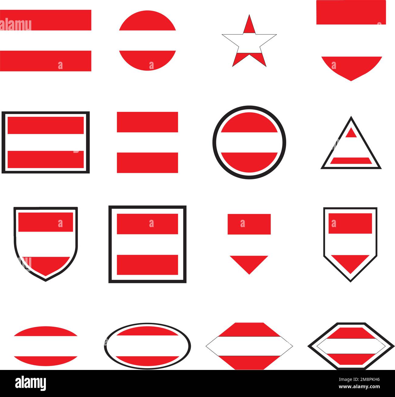 austrian flag logo illustration design Stock Vector